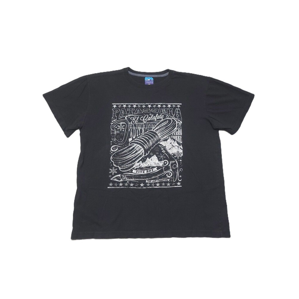 Patagonia Climbing Graphic T Shirt Mens Size XL Black Short Sleeve Tee